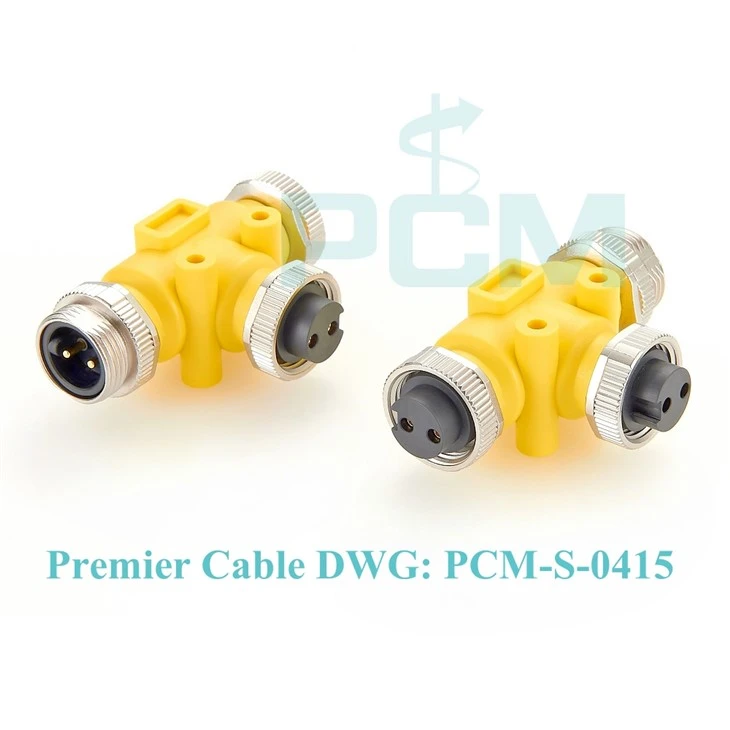 Industrial Sensor DeviceNet 7/8-16UN M12 Circular Connector Cable Splitter