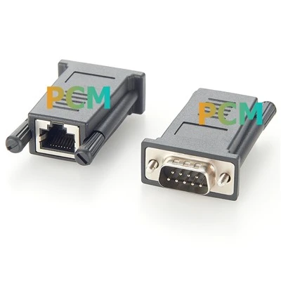 ADB0037 RJ45 Rau DB9 Txiv neej Crossover Adapter